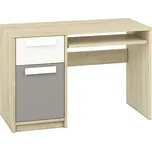 Počítačový stůl INNES - buk fjord / bílý / šedá platina