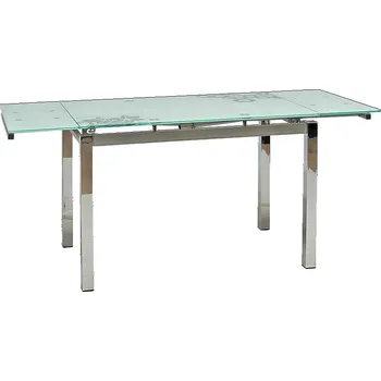 Jídelní stůl Rozkládací jídelní stůl IZYDOR - 110x74, bílý / chrom