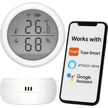 Meteostanice Venkovní senzor teploty a vlhkosti LCD Bílý Bluetooth Tuya