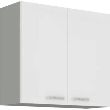 Kuchyňská linka Horní kuchyňská skříňka ULLERIKE - šířka 80 cm, bílá / šedá