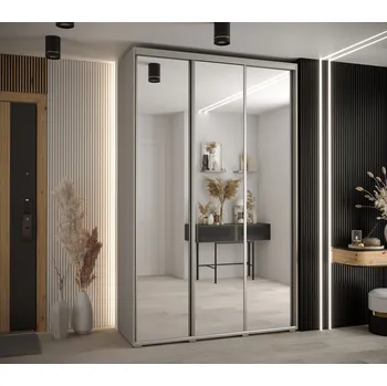 Šatní skříň Šatní skříň INDIRA 2 - 150/60 cm, kašmír / stříbrná