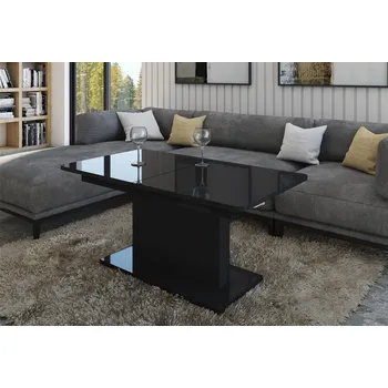 Konferenční stolek VENETI LELAND 126x70x57,2 cm lamino černý