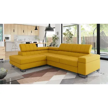 Sedací souprava Rohová sedačka na každodenní spaní COLUMBUS - žlutá 2, levý roh