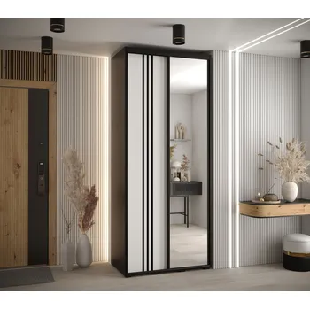 Šatní skříň Šatní skříň YVONA 7 - 100/45 cm, černá / bílá / černá