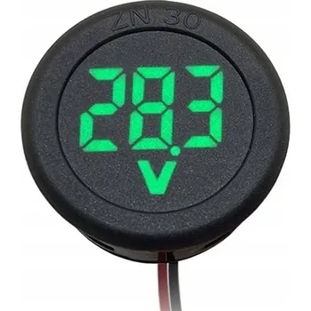 Voltmetr DC 5-100V LED digitální displej kulatý Měřič napětí 12V