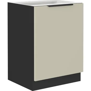 Kuchyňská skříňka Dolní jednodveřová skříňka AGAFIJA - šířka 60 cm, cashmere / černá