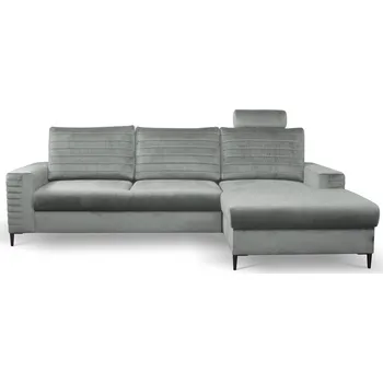 Sedací souprava Rozkládací sedačka s úložným prostorem TIMMINS - šedá, pravý roh