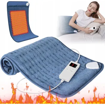 Polštář VELKÝ ELEKTRICKÝ VYHŘÍVACÍ POLŠTÁŘ VYHŘÍVACÍ PODLOŽKA 76*40 CM MODRÁ