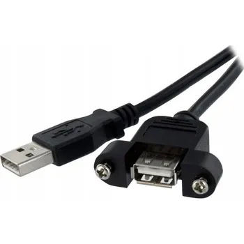 Datový kabel StarTech.com USB 2.0 Panel Mount Cable A / A USB kabel 0,3 m, USB A, černý