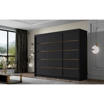 Šatní skříň Šatní skříň MILINA - 250 cm, černá