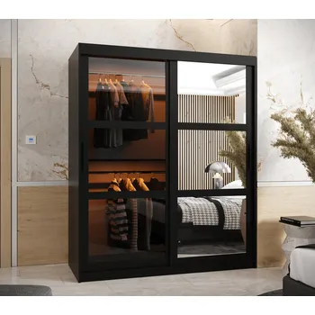 Šatní skříň Šatní skříň KATIE 1 - 150 cm, černá / černá