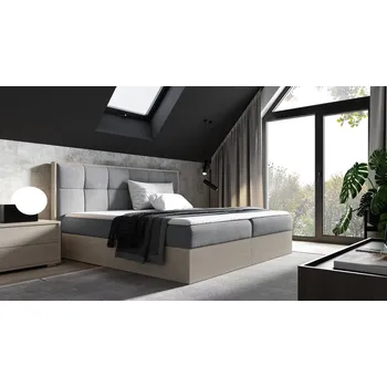 Postel Kontinentální postel 180x200 CHANTELLE 8 - nordic teak / šedá + topper ZDARMA