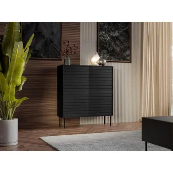 Komoda Úzká komoda s dvířky MAYKI - černá