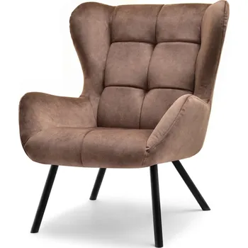 Křeslo Křeslo ušák DAVOR - hnědé / černé