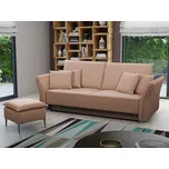 Dvoumístná pohovka na každodenní spaní KURI - světlá hnědá / stříbrné nožky