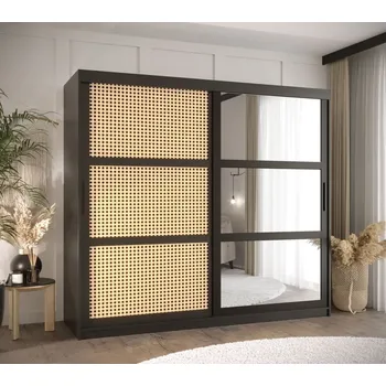 Šatní skříň Šatní skříň HALIMA 2 - 200 cm, černá / černá