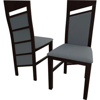 Jídelní židle Čalouněná kuchyňská židle MOVILE 36 - ořech / šedá 1