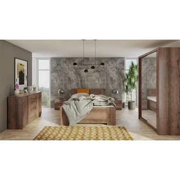 Ložnicová sestava Nábytek do ložnice s postelí 160x200 CORTLAND 1 - dub monastery