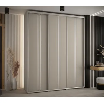 Šatní skříň Šatní skříň INDIRA 6 - 190/60 cm, kašmír / stříbrná