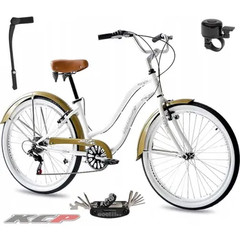 Městské kolo Dámské městské kolo 26" Beach Cruiser Odrazky Zvonek Shimano Revo Stojánek