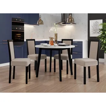 Jídelní stůl Sestava 4+1 do jídelny SALUSIA 1 - bílá / černá / béžová