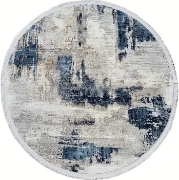 Koberec Kulatý koberec 100 cm STEFANO - modrý / šedý