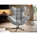 Křeslo ušák LEONIDES - světlé šedé