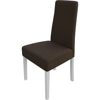 Jídelní židle Čalouněná jídelní židle MOVILE 38 - bílá / tmavá hnědá 1