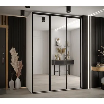 Šatní skříň Šatní skříň YVONA 2 - 170/60 cm, bílá / černá