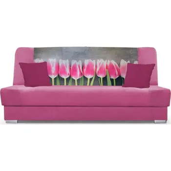 Pohovka Rozkládací pohovka BIRMA - růžová / tulipán