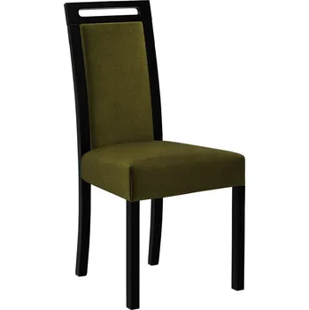 Jídelní židle Čalouněná židle do jídelny ENELI 5 - černá / tmavá olivová