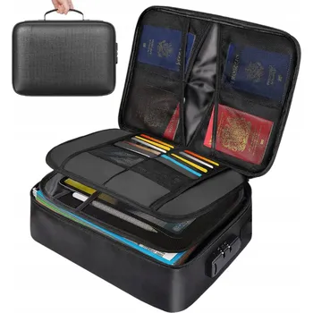 Taška na dokumenty, KUFŘÍK, voděodolná a ohnivzdorná s uzamykáním, černá