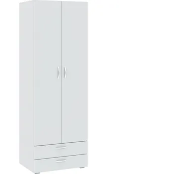 Šatní skříň Dvoudveřová šatní skříň 74 cm se šuplíky RICHLAND - bílá