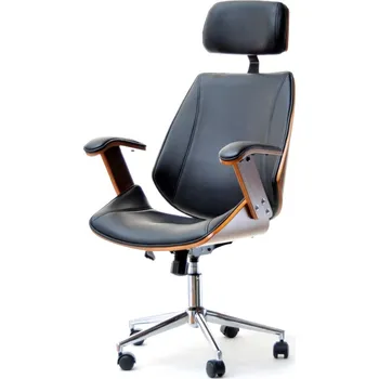 Kancelářská židle EVALISA - ořech / černá / chrom