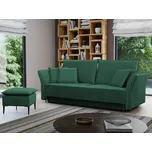 Dvoumístná pohovka na každodenní spaní KURI - zelená / černé nožky