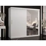Šatní skříň 200 cm se zrcadlem LONZO 2 - bílá