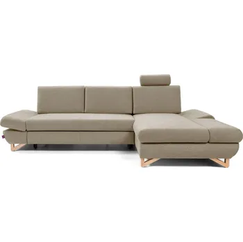 Sedací souprava Rozkládací rohová sedačka GULEPA 1 - světlá hnědá, pravý roh