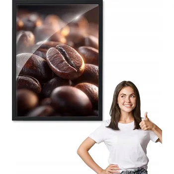 Obraz Obraz s rámem, vzor KÁVOVÁ ZRNA + černý rámeček 40x50 do kuchyně, jídelny