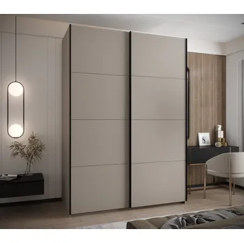 Šatní skříň Dvoudveřová skříň SAMARA 1 - 180 cm, kašmír / černá