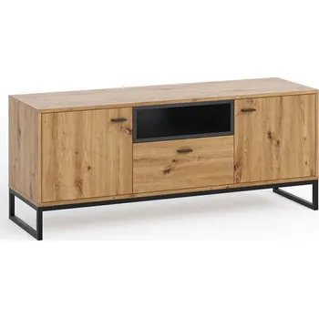 Televizní stolek TV stolek BEND - černý / dub artisan