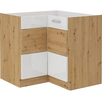 Kuchyňská linka Dolní rohová skříňka ADARA - 90x90 cm, bílá / dub artisan