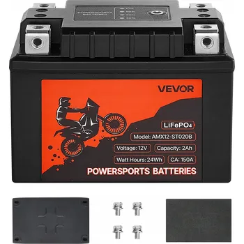 Motobaterie VEVOR Motocyklová Akumulátor 12V 2Ah Bezúdržbová a Vysoce Výkonná