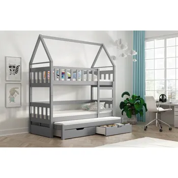 Dětská postel Domečková postel 75x180 DAFNE 4 - šedá