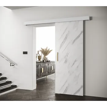 Interiérové dveře Posuvné dveře se zlatým úchytem SALOME 1 - bílý mramor