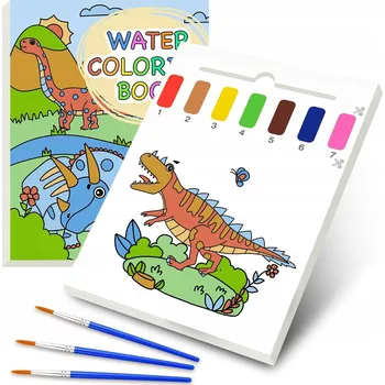 omalovánky Akvarelová omalovánka s vodou + štětce dinosauři sada s barvami