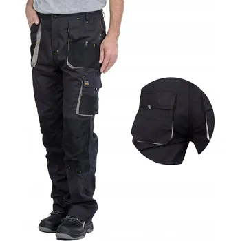 montérky PRACOVNÍ KALHOTY PÁNSKÉ BOZP DO PRÁCE KAPSY NÁKOLENÍKY ELASTICKÝ PAS 54