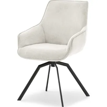 Jídelní židle Otočná jídelní židle MILAGROS - světle béžová / černá