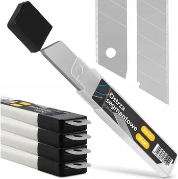 Pracovní nůž 50x ODLAMOVACÍ ČEPELE SEGMENTOVÉ 9 mm Náhradní čepele pro řezací nůž / tapetovací nůž - ZÁSOBA 6Z-T