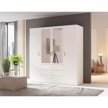 Šatní skříň Kombinovaná šatní skříň 200 cm HENDRUM - bílá