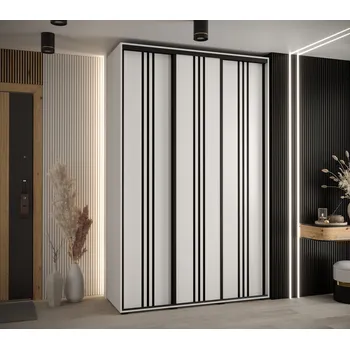 Šatní skříň Šatní skříň ASIRI 6 - 150/60 cm, bílá / černá